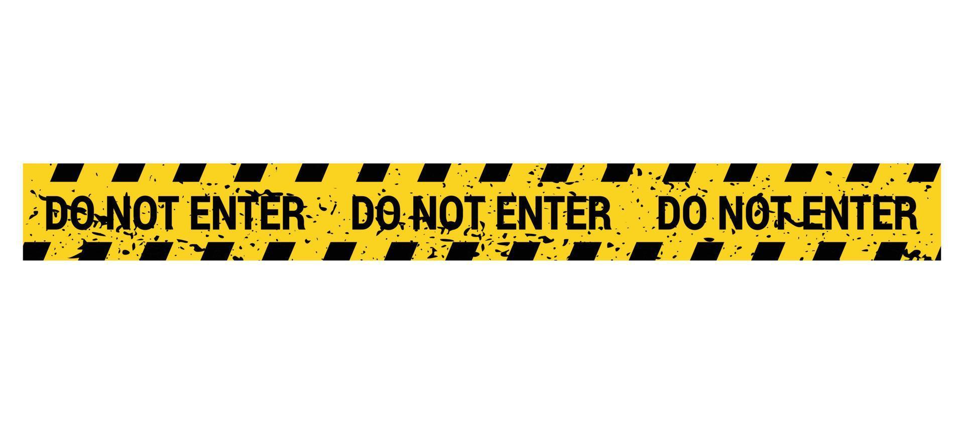 Line do not enter. Barrier tape. Crime scene border. Safety type.  Accident restriction line. Isolated on white background. Vector  illustration