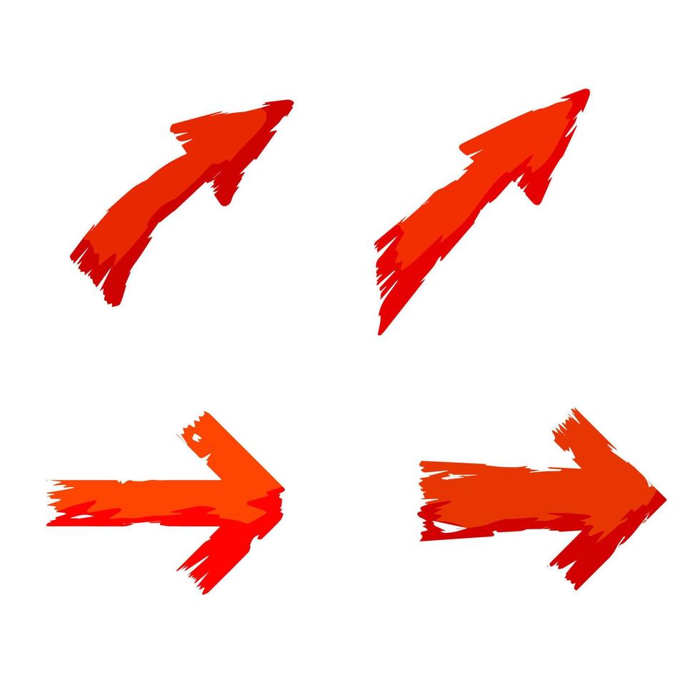 Arrow with ragged edges. Direction indicator in grunge style. vector