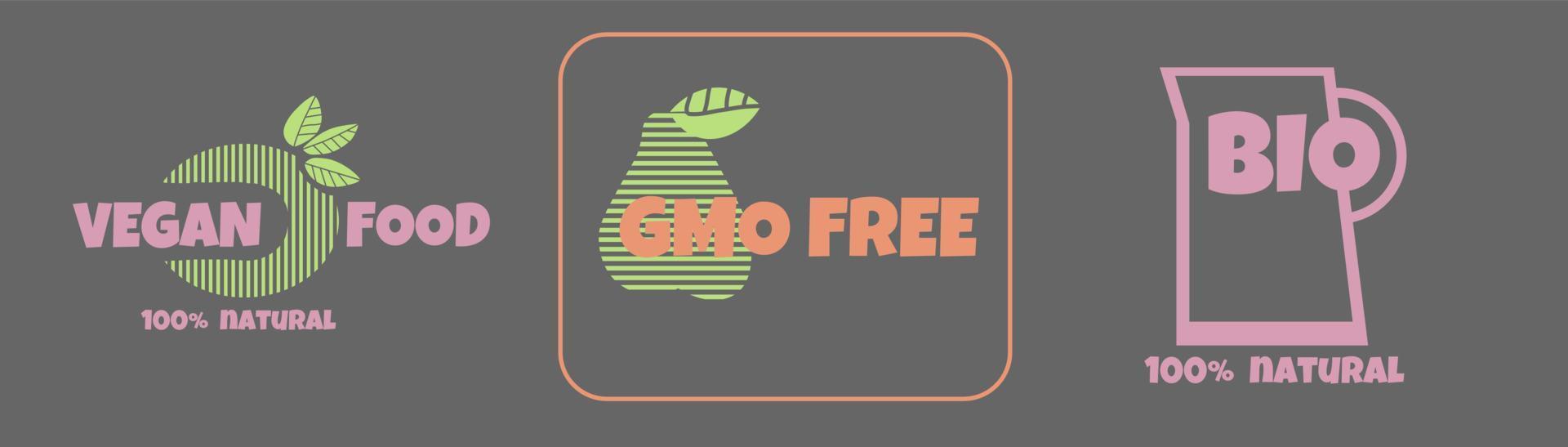 Eco, bio, organic sticker, label, ecology icon. Logo template with green leaves for organic and eco friendly products. Vector illustration.