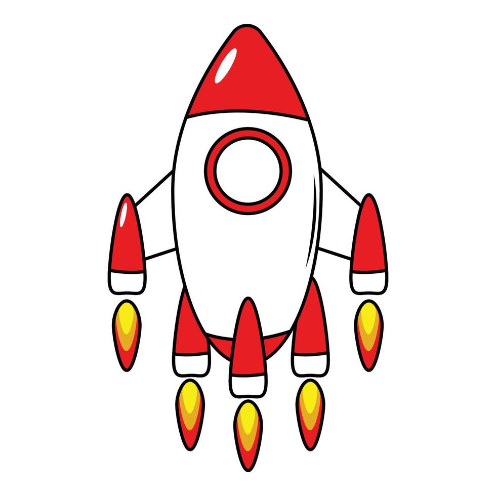 cute rocket illustration graphic vector