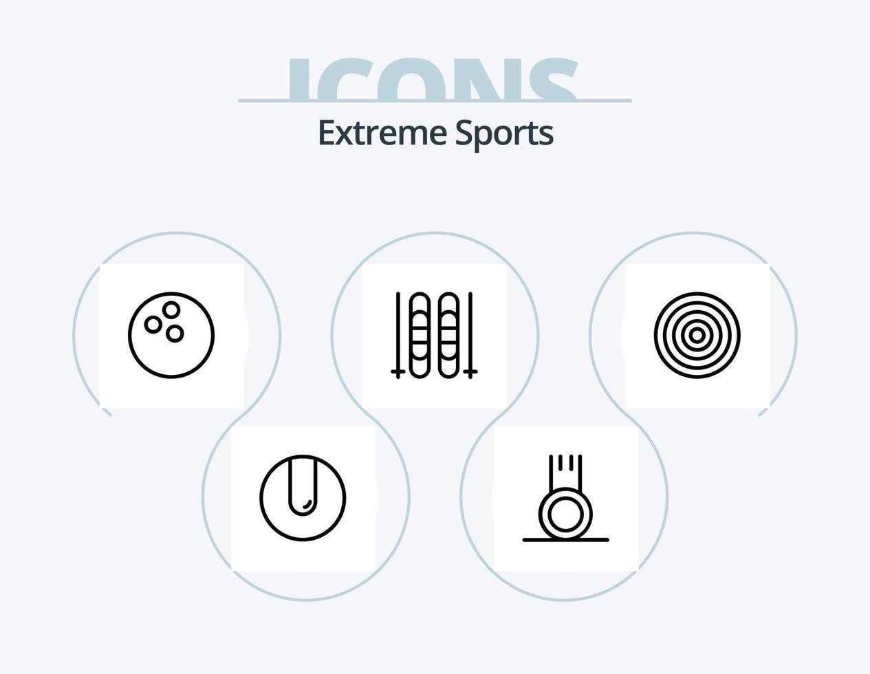paquete de iconos de línea deportiva 5 diseño de iconos. . pelota. silbar vector
