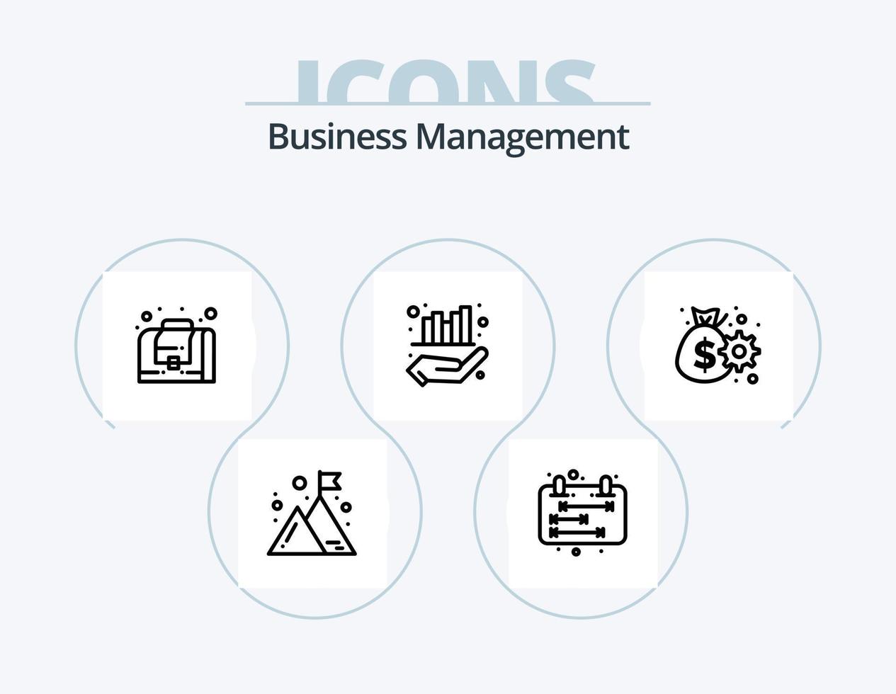 Business Management Line Icon Pack 5 Icon Design. business operations. business administration. business. management. location vector