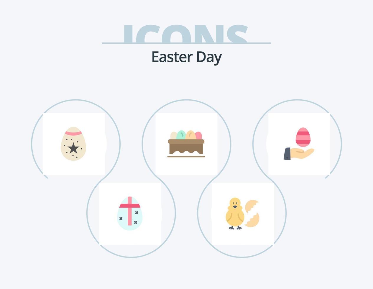 paquete de iconos planos de pascua 5 diseño de iconos. huevo. huevo. feliz. Pascua de Resurrección. huevo vector