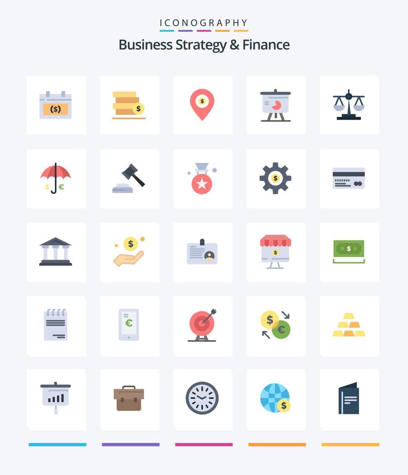 Creative Business Strategy And Finance 25 Flat icon pack  Such As pie chart. presentation. save. chart. dollar vector