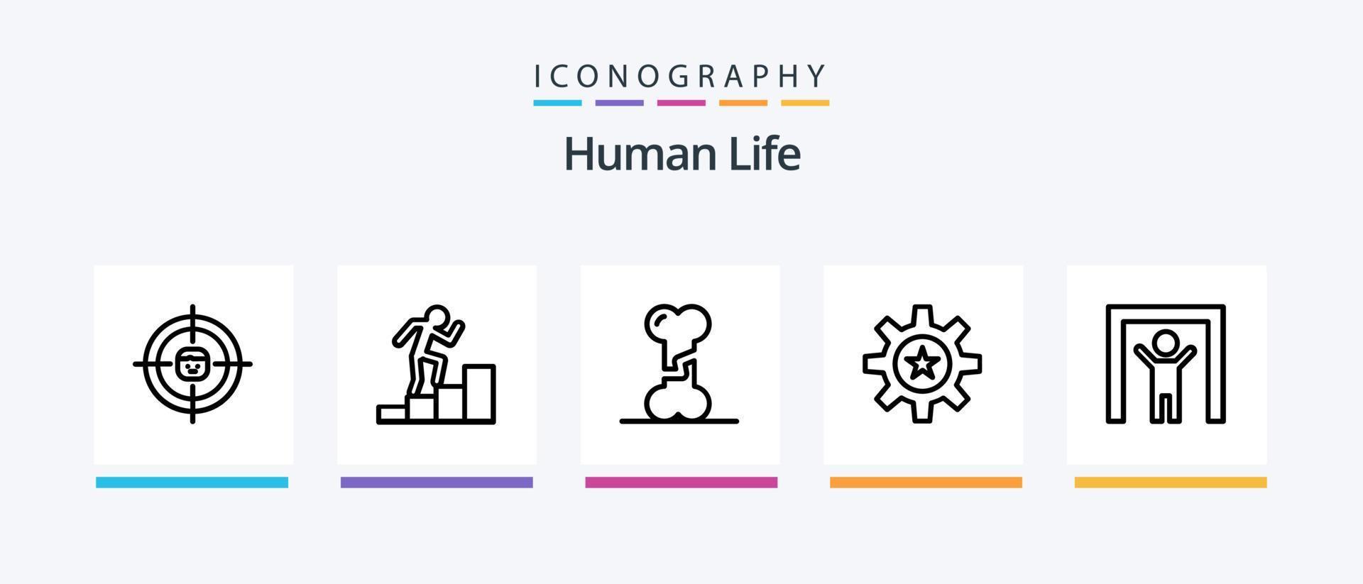 Human Line 5 Icon Pack Including human. target. bone. management. business. Creative Icons Design vector