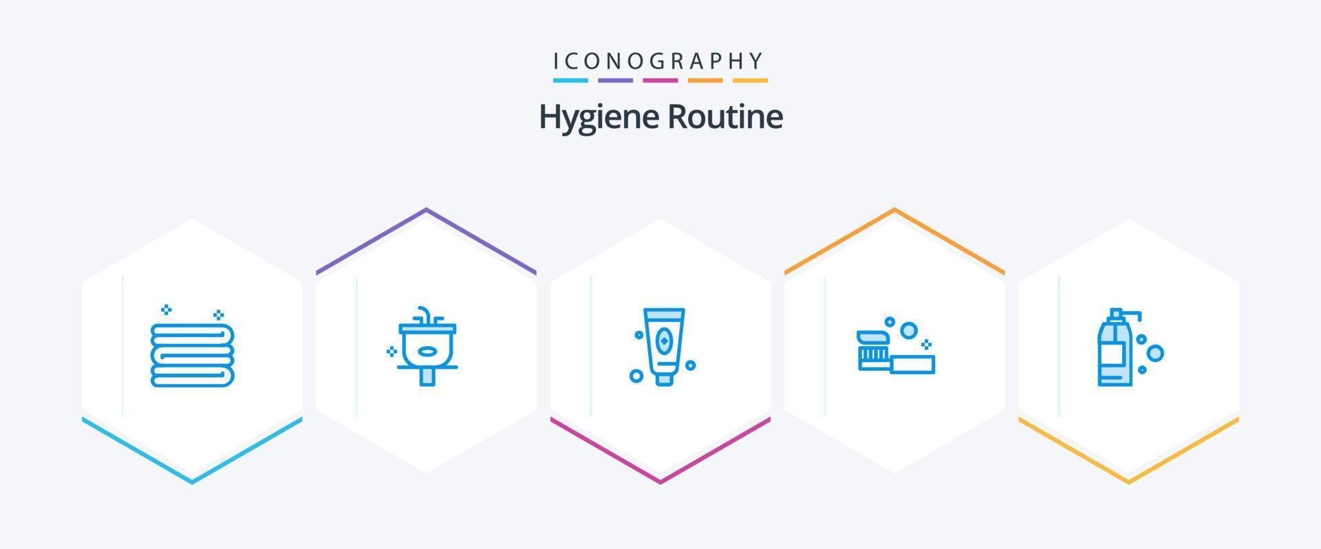 Hygiene Routine 25 Blue icon pack including cleaning. shower. beauty. cleaning. bath vector