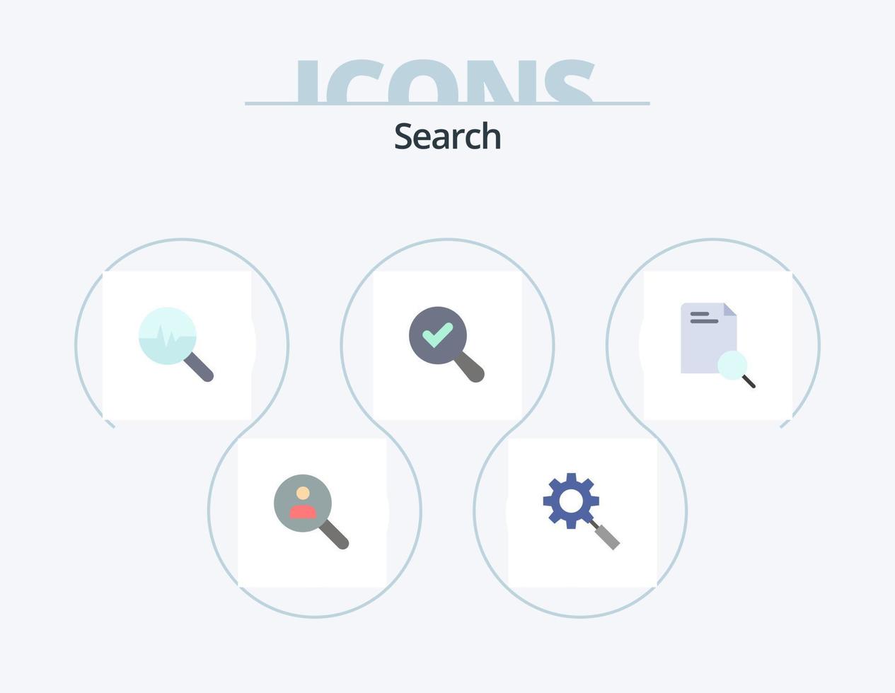 Search Flat Icon Pack 5 Icon Design. research. view. setting. search. search chart vector