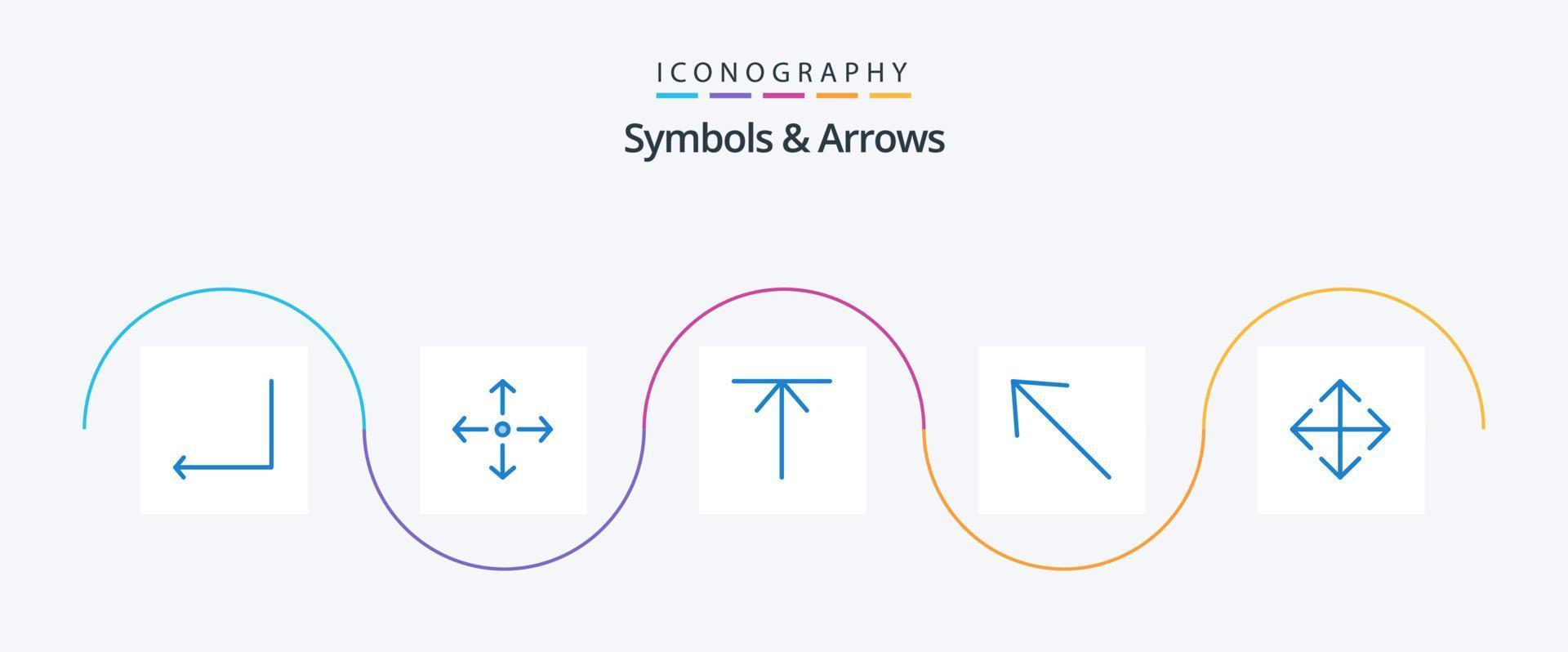 Paquete de 5 iconos azules de símbolos y flechas que incluye . arriba. transformar. flecha vector