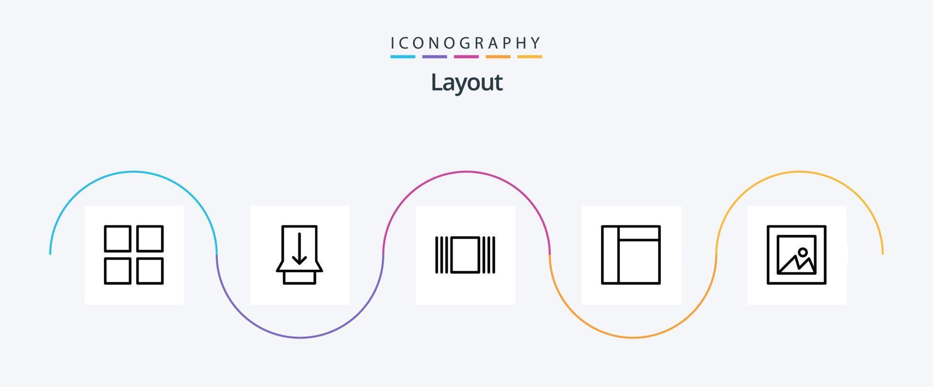 Layout Line 5 Icon Pack Including . view. layout vector