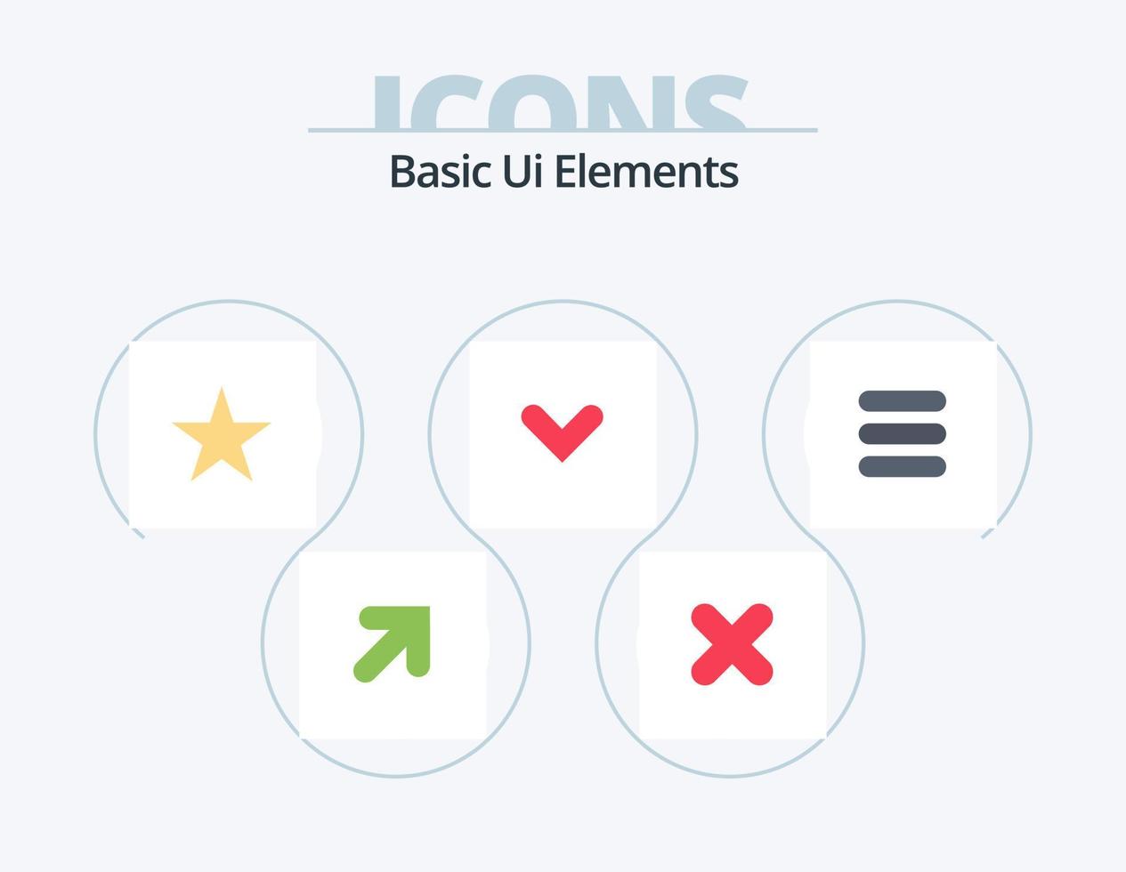 elementos básicos de la interfaz de usuario paquete de iconos planos 5 diseño de iconos. . tarea. estrella. lista. dirección vector