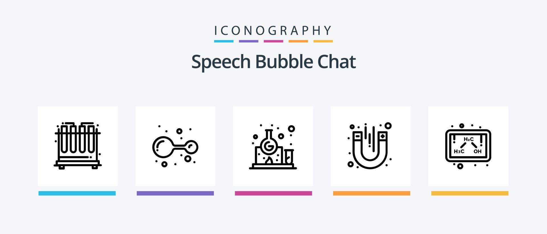 paquete de iconos de la línea de chat 5 que incluye . conversación. comentario. charlar. mensaje. diseño de iconos creativos vector