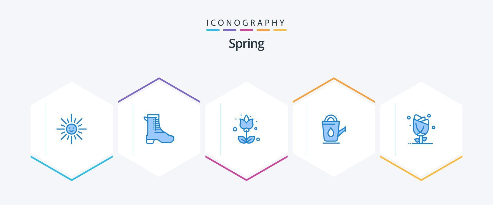 Spring 25 Blue icon pack including floral. water. flower. shower. bath vector