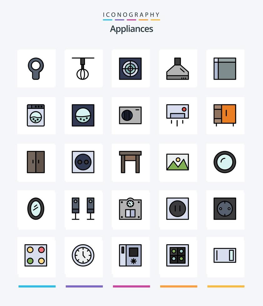 electrodomésticos creativos paquete de iconos rellenos de 25 líneas, como un pañuelo. cocina. casa. admirador. admirador vector