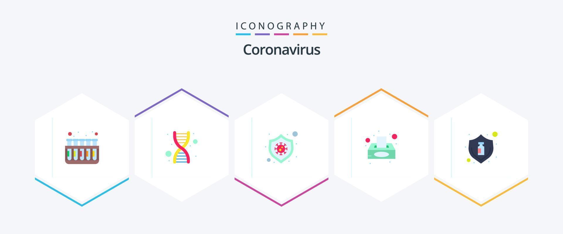 Coronavirus 25 Flat icon pack including flu. tissue paper. virus. napkin. virus vector