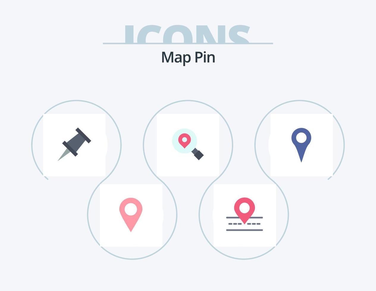 mapa pin flat icon pack 5 diseño de iconos. . mapa. alfiler. ubicación. ubicación vector