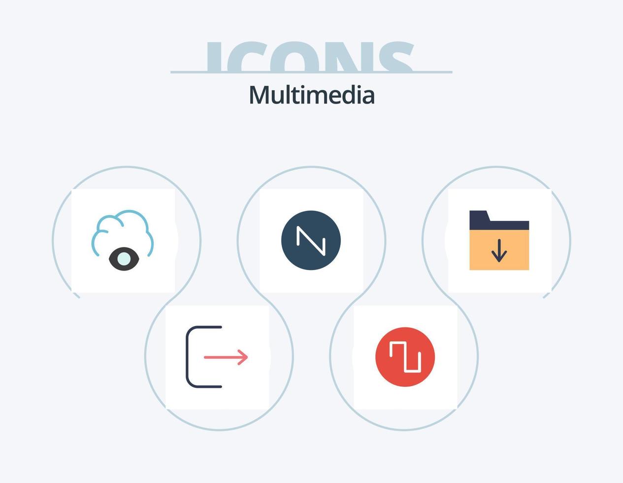 diseño de iconos de paquete de iconos planos multimedia 5. . . dios. insertar. documento vector