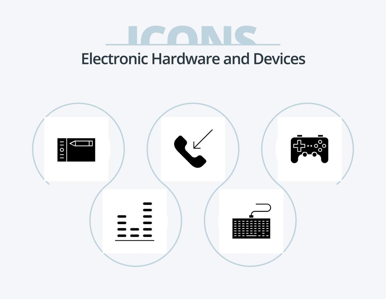 diseño de iconos del paquete de iconos de glifo de dispositivos 5. dispositivo. teléfono. diseño. extrovertido. llamar vector