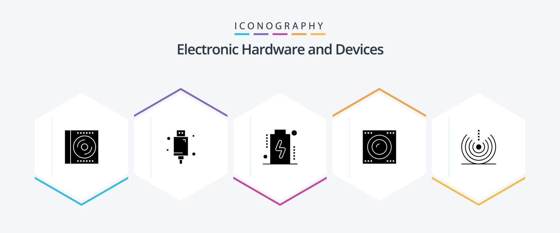 paquete de iconos de 25 glifos de dispositivos que incluye tecnología. artilugio. electrónico. dispositivos. dispositivos vector