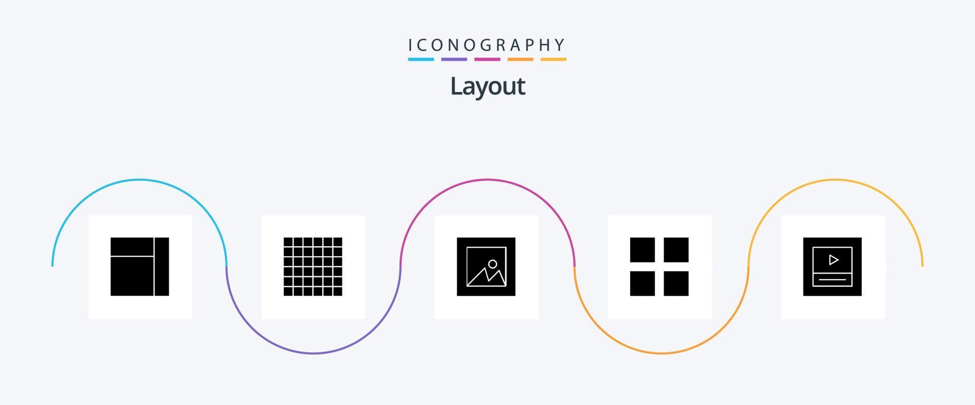 Layout Glyph 5 Icon Pack Including . layout. vector