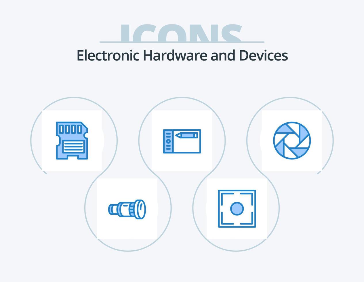 Devices Blue Icon Pack 5 Icon Design. aperture. graphic. point. draw. sd vector