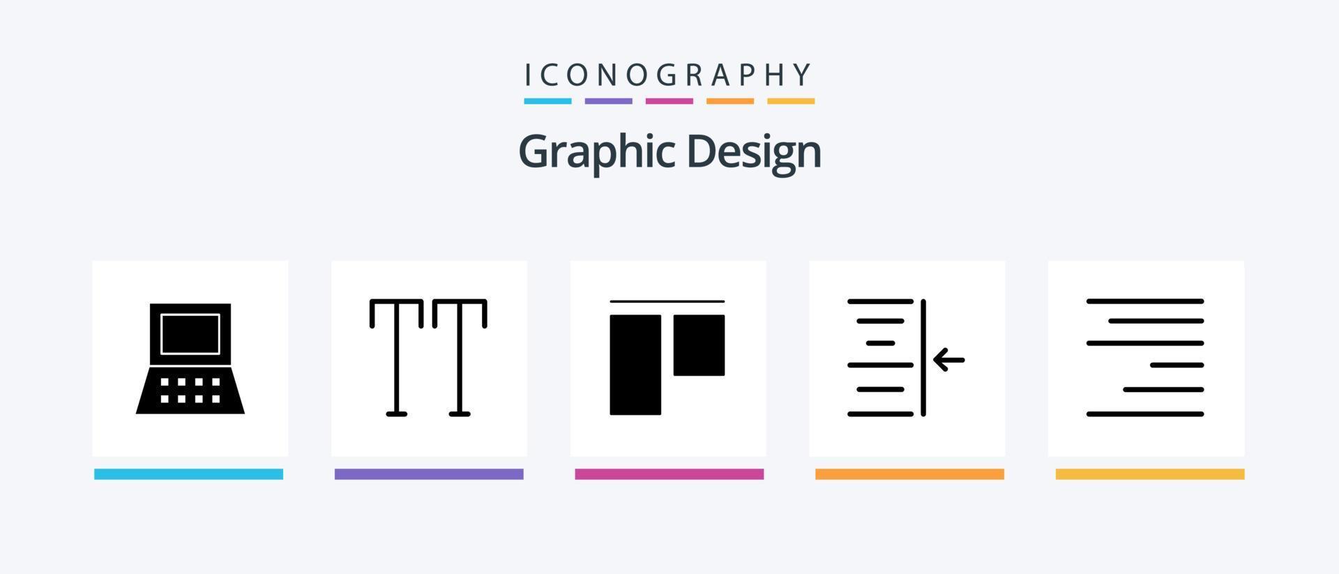 Design Glyph 5 Icon Pack Including . vertical. text. align. Creative Icons Design vector