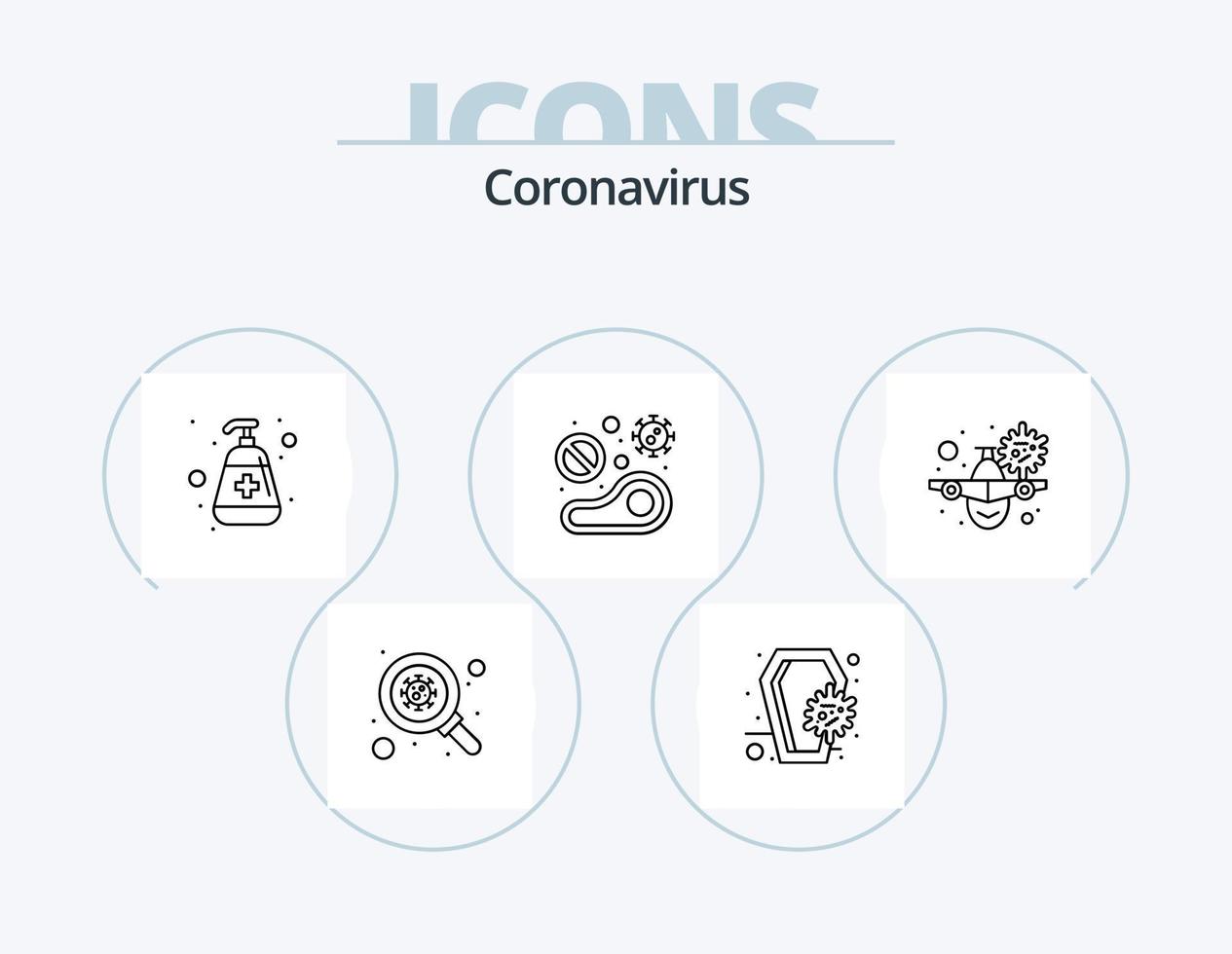 Coronavirus Line Icon Pack 5 Icon Design. news. skull. tablet. infection. coronavirus vector