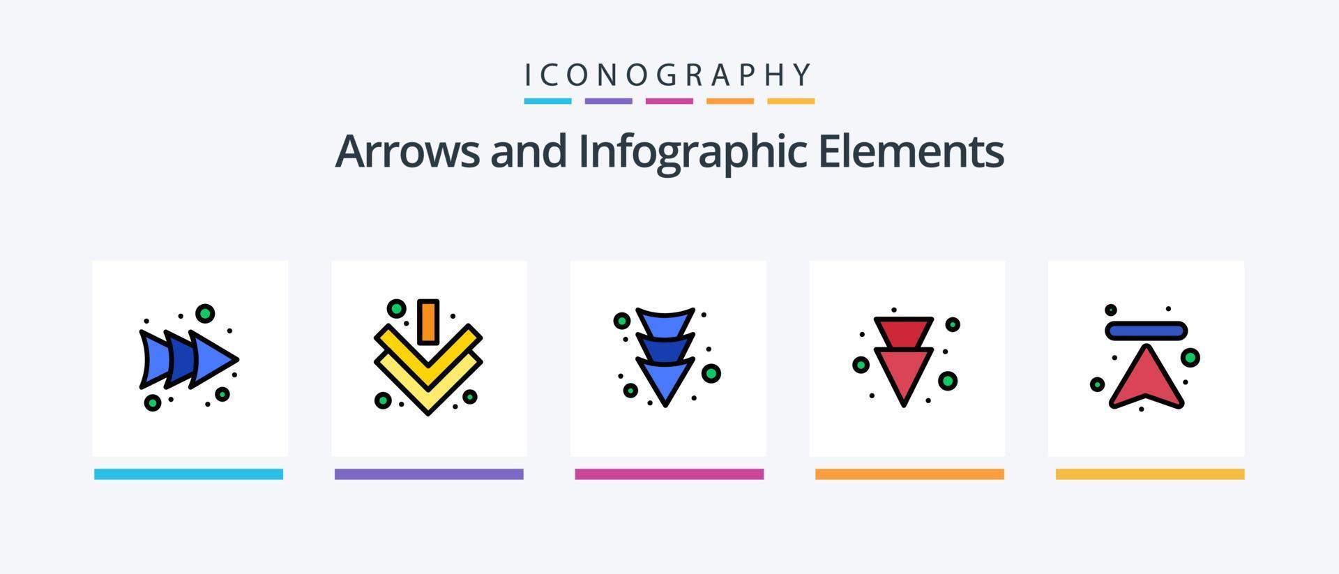 Arrow Line Filled 5 Icon Pack Including . forward. arrow. arrow. left. Creative Icons Design vector