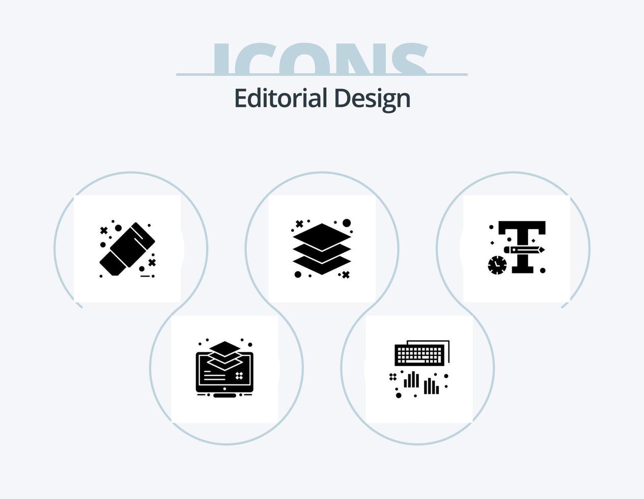 diseño editorial paquete de iconos de glifos 5 diseño de iconos. logo. capas. mecanografía. capa. herramienta vector