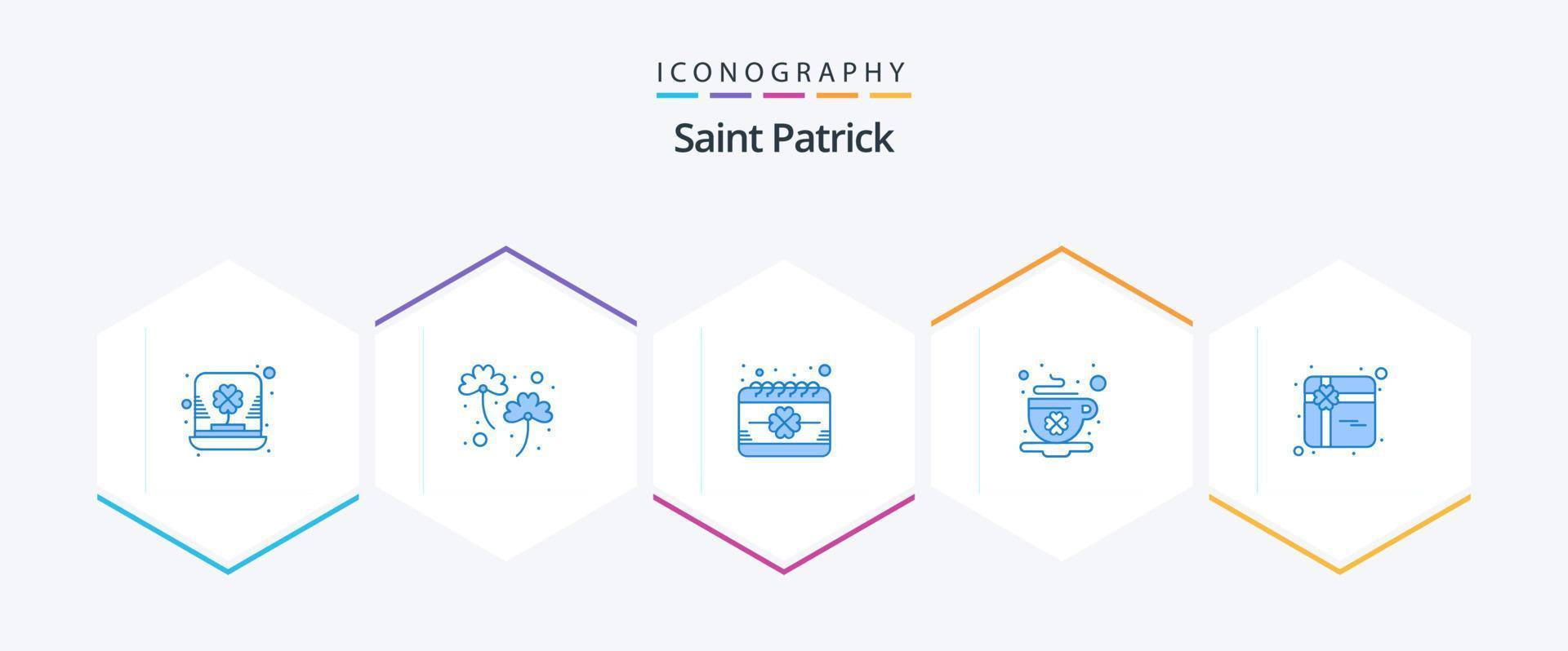 Saint Patrick 25 Blue icon pack including day. cup. patrick. coffee. festival vector