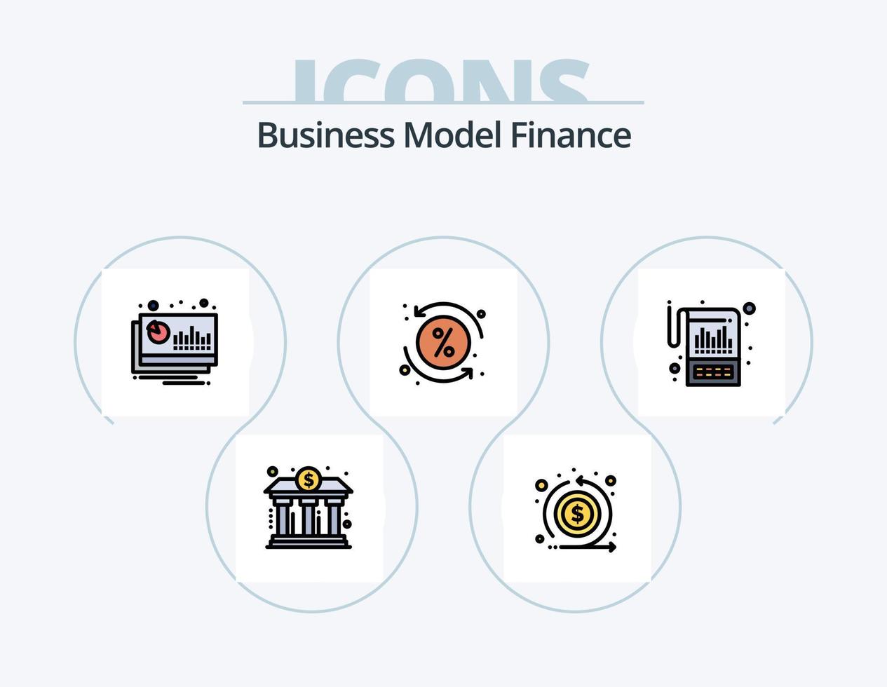 Finance Line Filled Icon Pack 5 Icon Design. accounting. power. making. mining. bitcoin vector