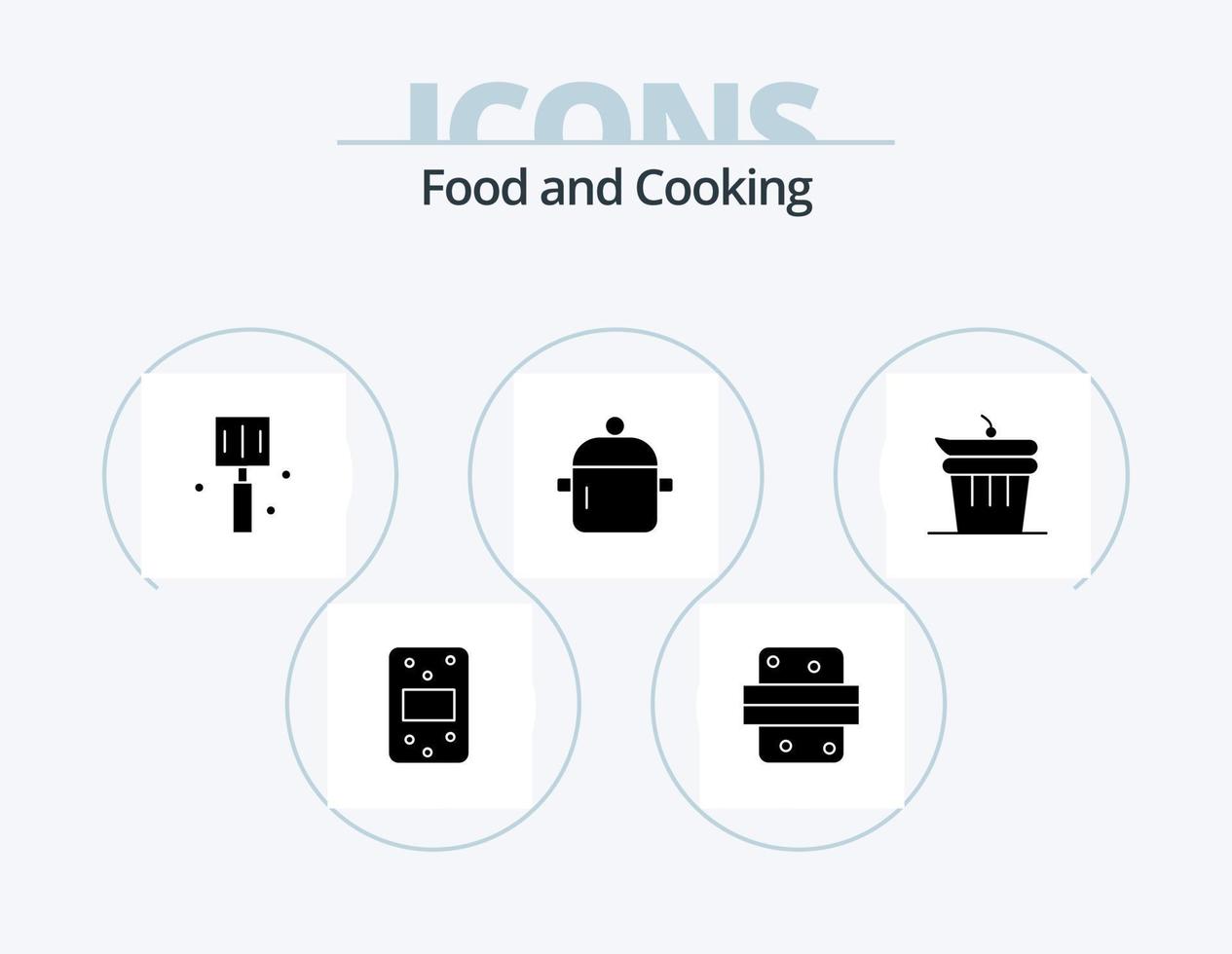 paquete de iconos de glifos de alimentos 5 diseño de iconos. y. cocina. beber. alimento. cocinando vector