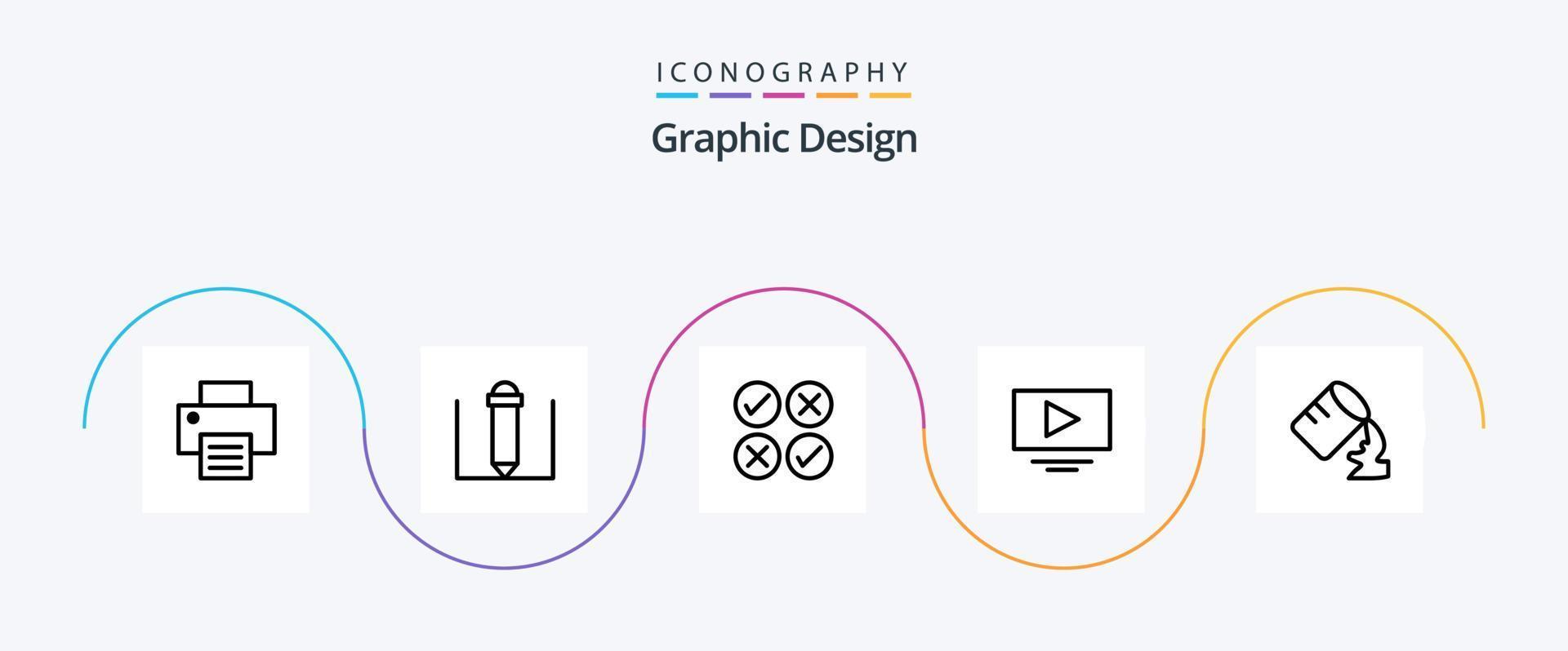 Design Line 5 Icon Pack Including . tick. humid. glass vector