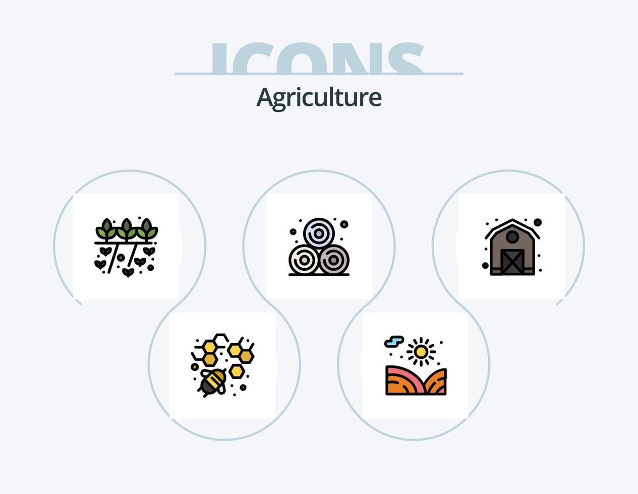 Agriculture Line Filled Icon Pack 5 Icon Design. seed. farming. plant. agriculture. ecology vector