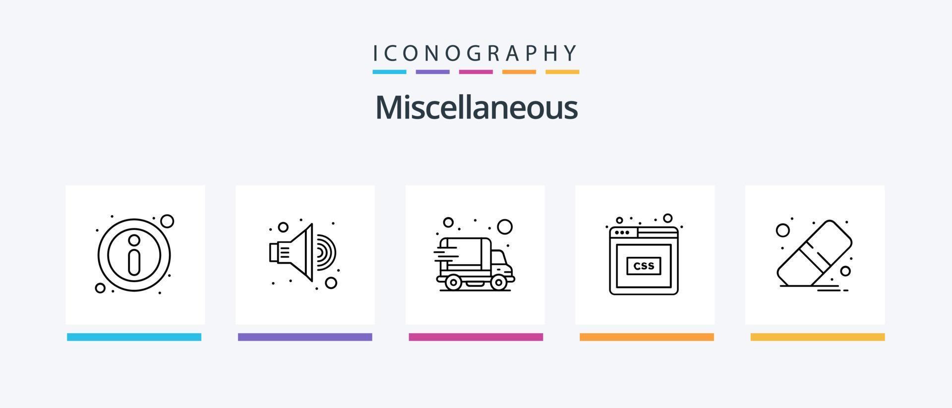 Miscellaneous Line 5 Icon Pack Including sound. edit. receipt. bill. Creative Icons Design vector