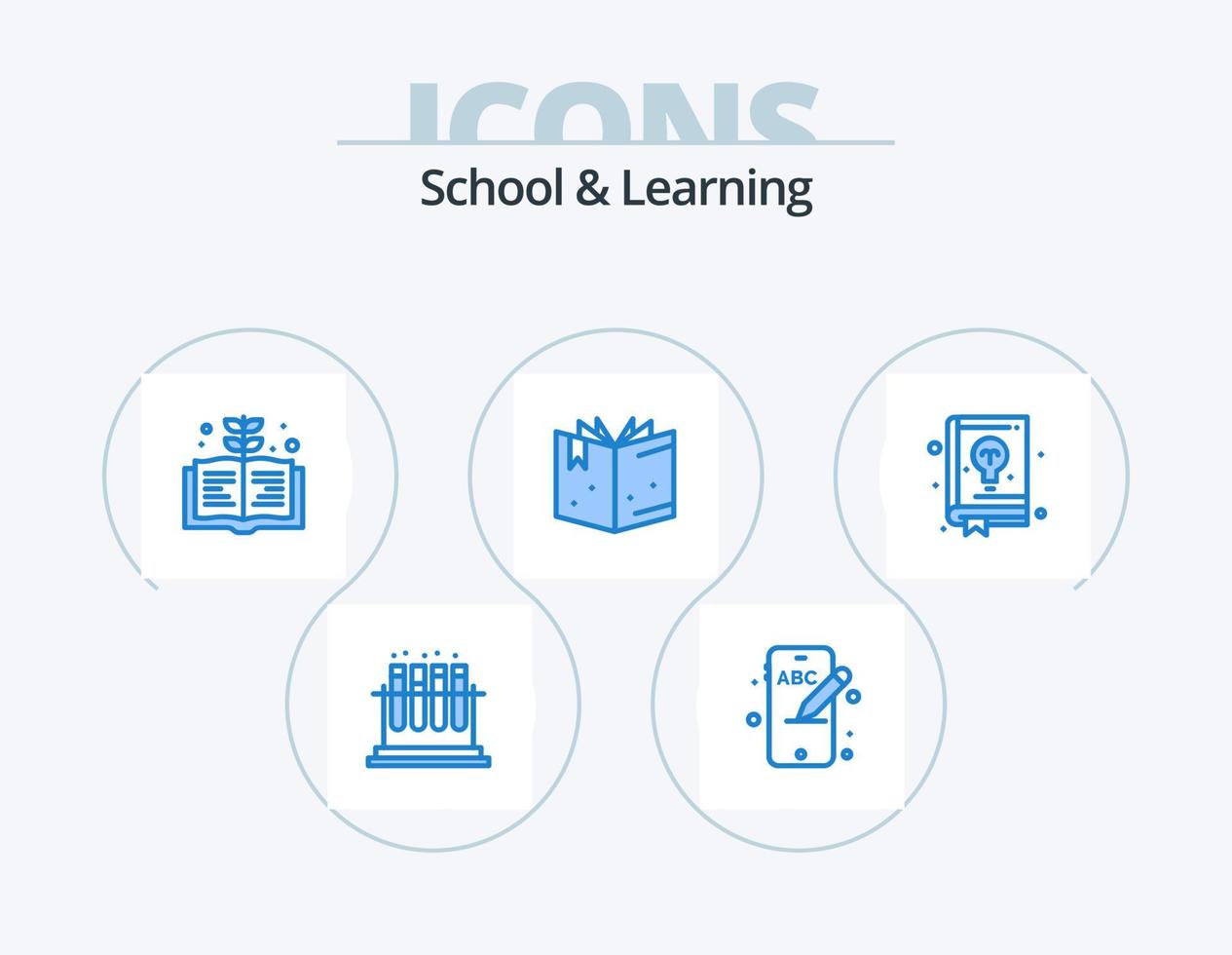 School And Learning Blue Icon Pack 5 Icon Design. . education. . guide vector