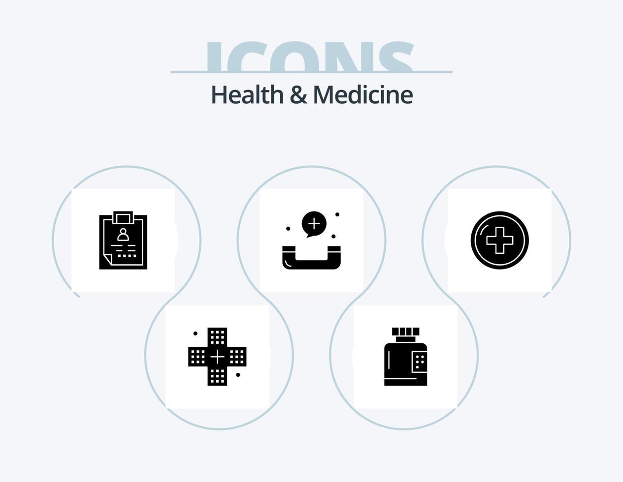 Health and Medicine Glyph Icon Pack 5 Icon Design. emergency. call. form. patient. health vector