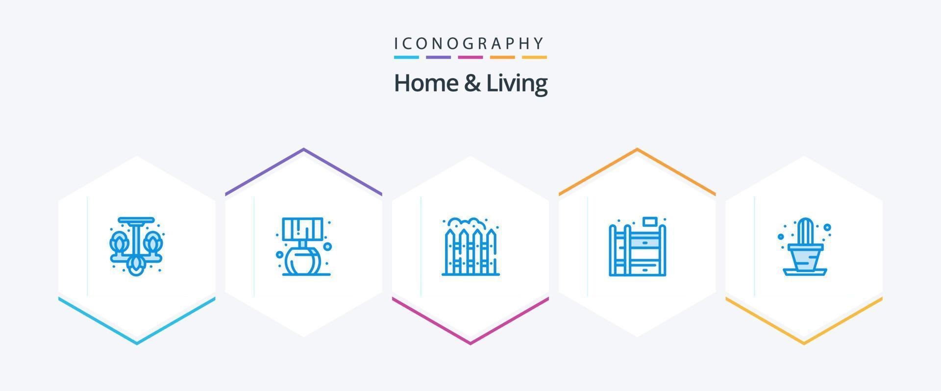 Home And Living 25 Blue icon pack including . plant. living. house. bunk bed vector