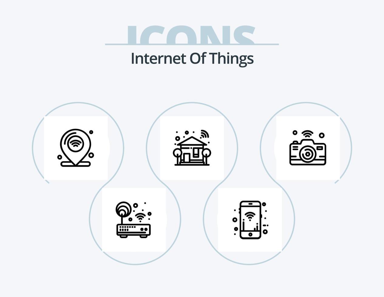 Internet Of Things Line Icon Pack 5 Icon Design. wifi. modem. wifi. device. wifi vector