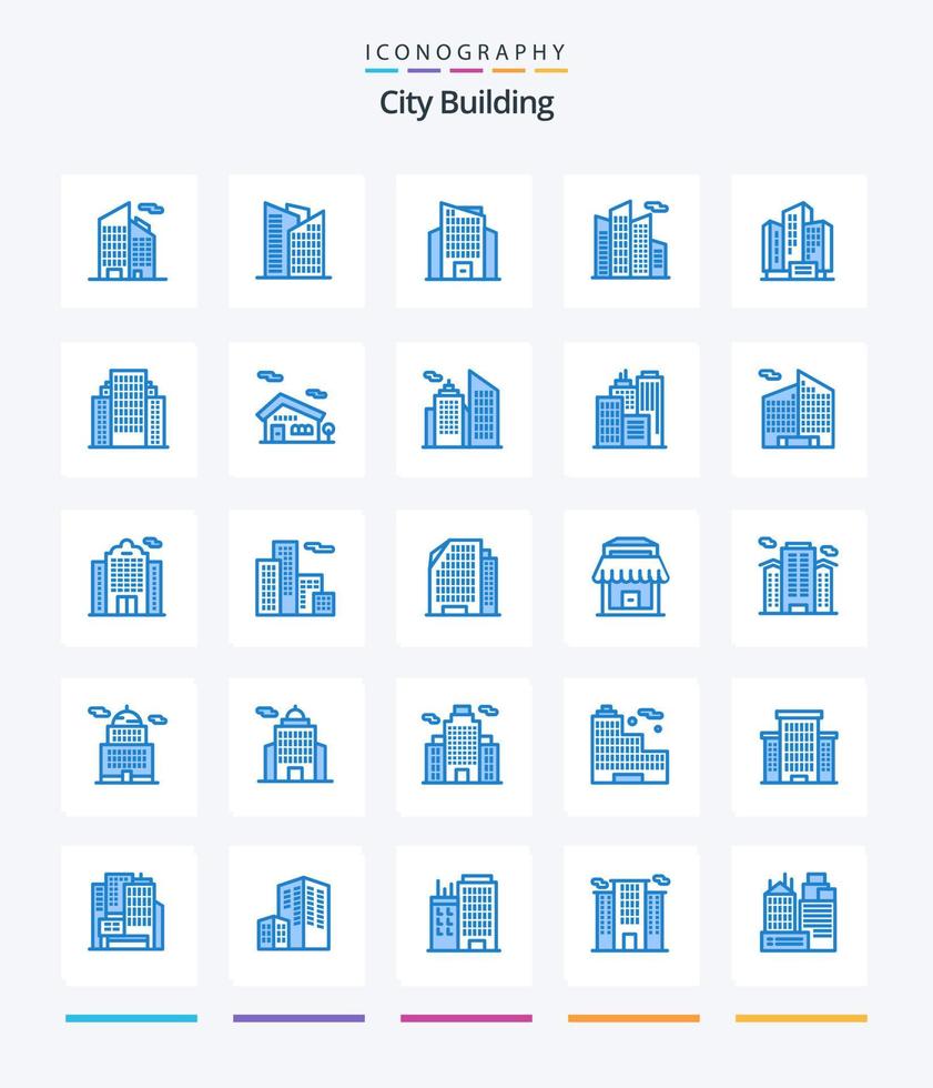 Creative City Building 25 Blue icon pack  Such As real. house. home. building. office vector