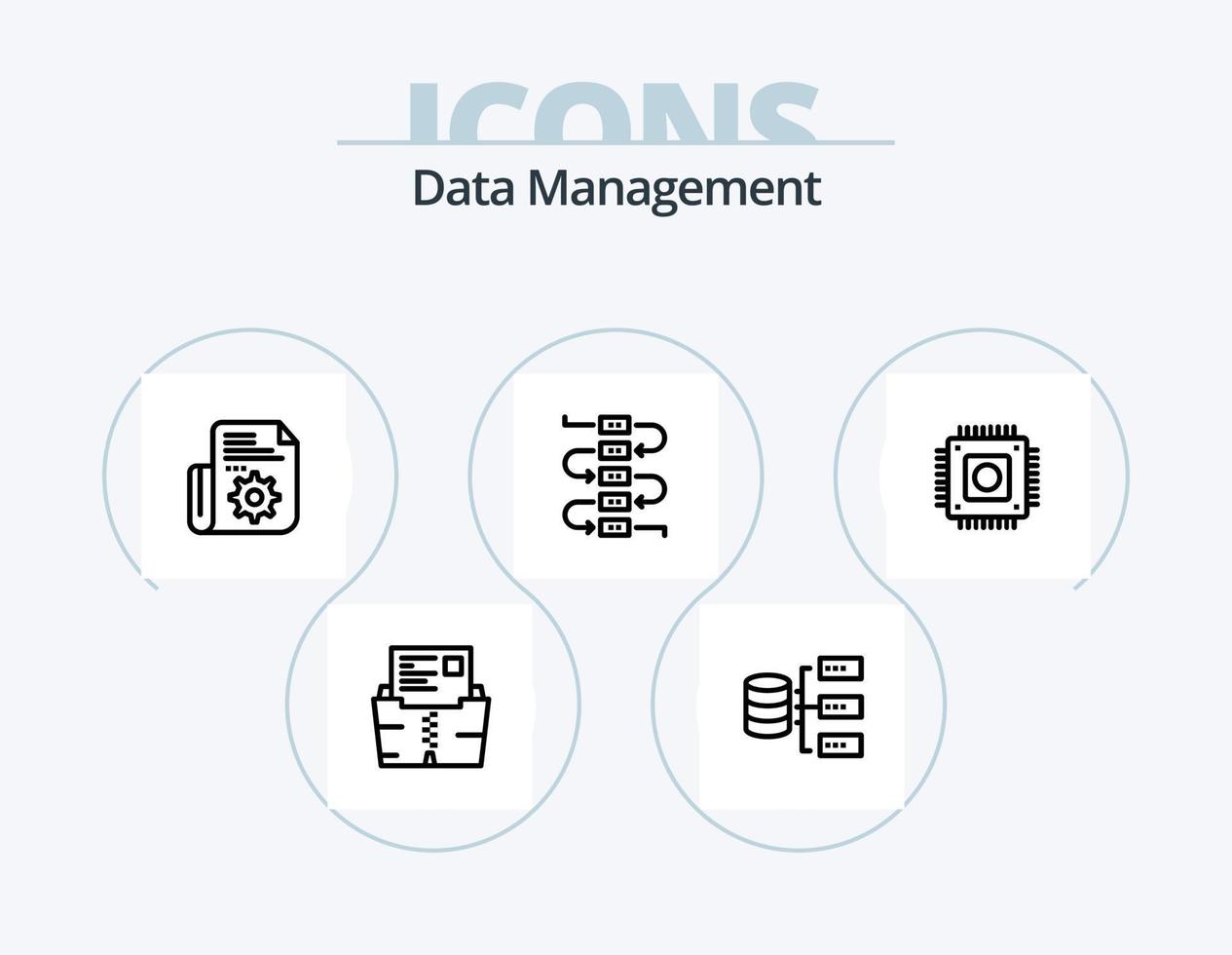 Data Management Line Icon Pack 5 Icon Design. line. delivery. storage. check. globe vector