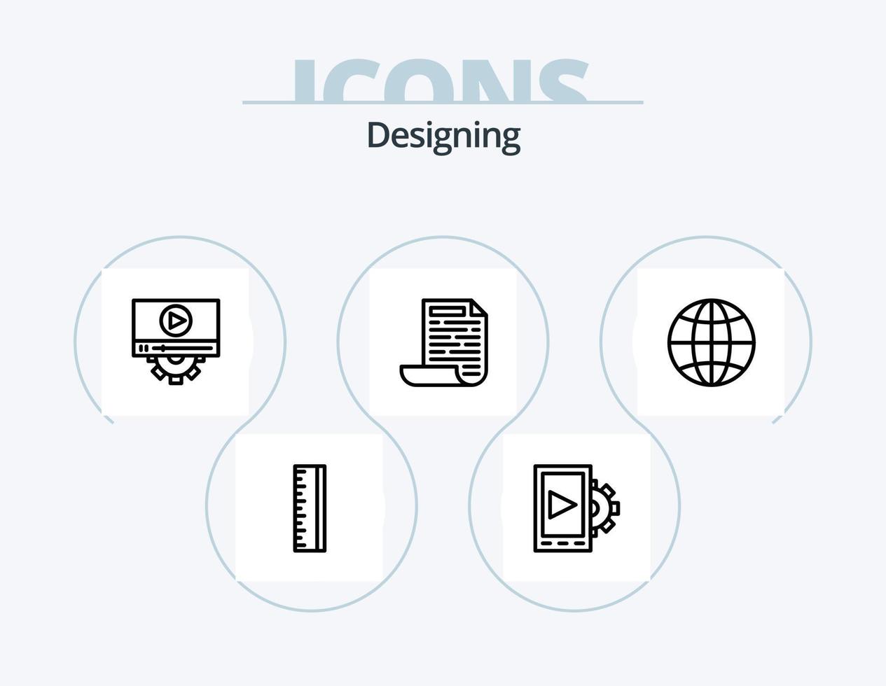 Designing Line Icon Pack 5 Icon Design. . design. aim. computer. setting vector