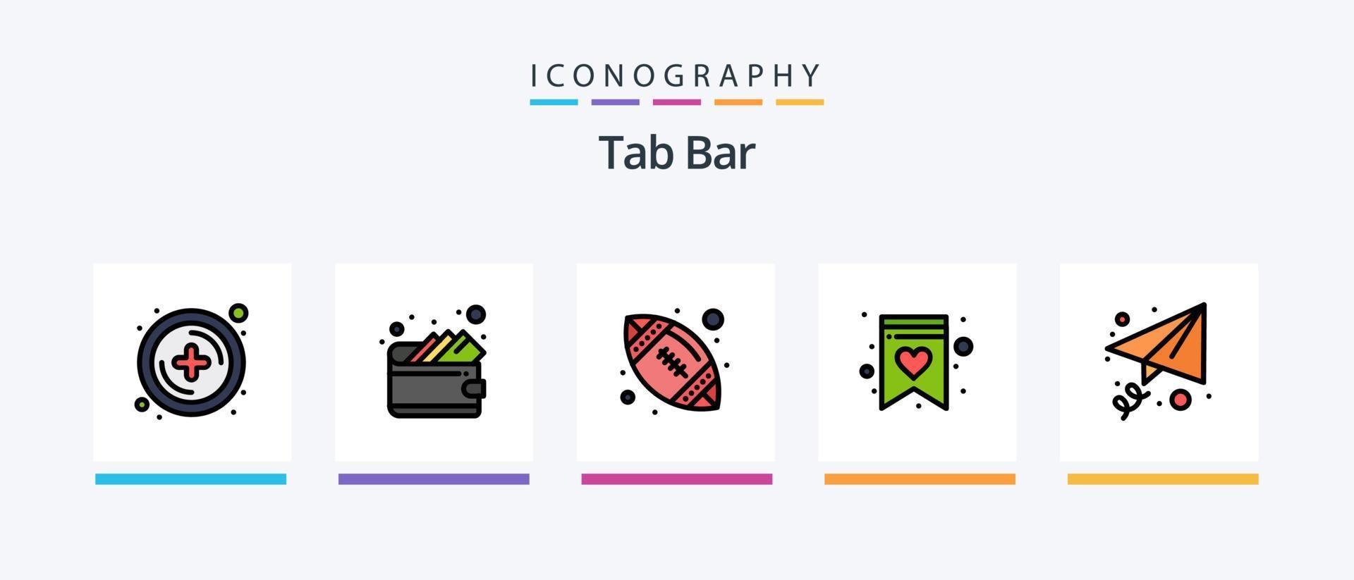 Tab Bar Line Filled 5 Icon Pack Including stopwatch. efficiency. management. toggle. button. Creative Icons Design vector