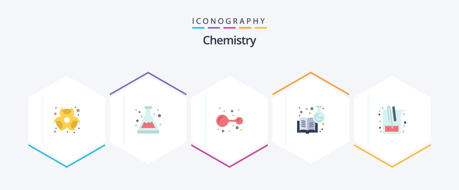 Chemistry 25 Flat icon pack including medicine. learning chemistry. atoms. chemistry education. chemical knowledge vector