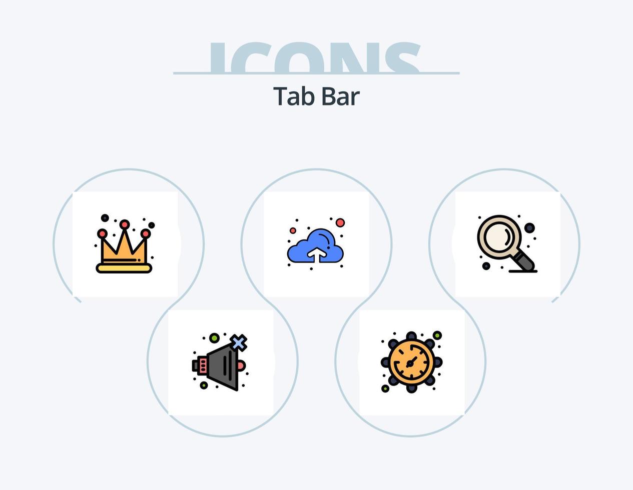 Tab Bar Line Filled Icon Pack 5 Icon Design. . . printer. trash. delete vector