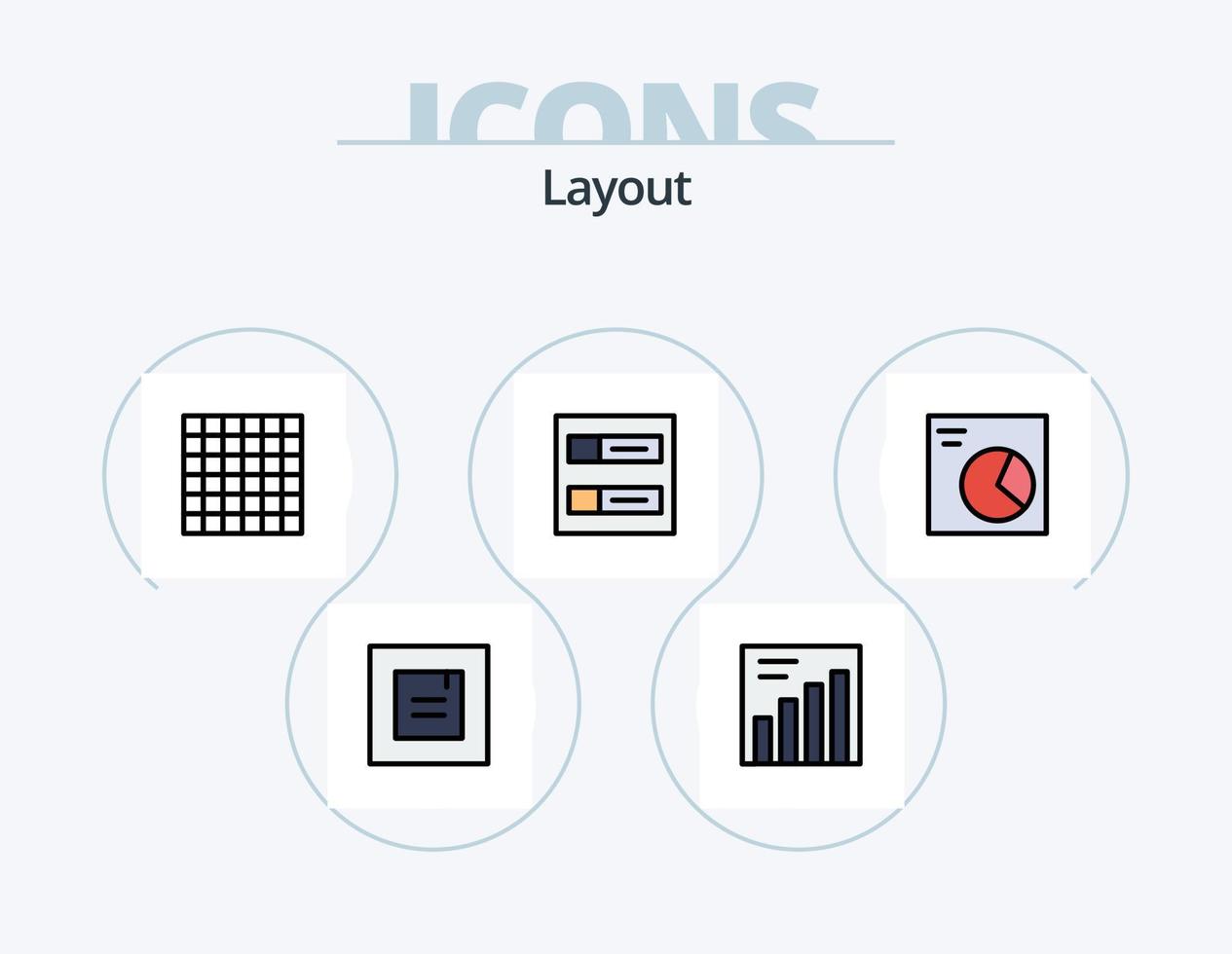 Layout Line Filled Icon Pack 5 Icon Design. . view. vector