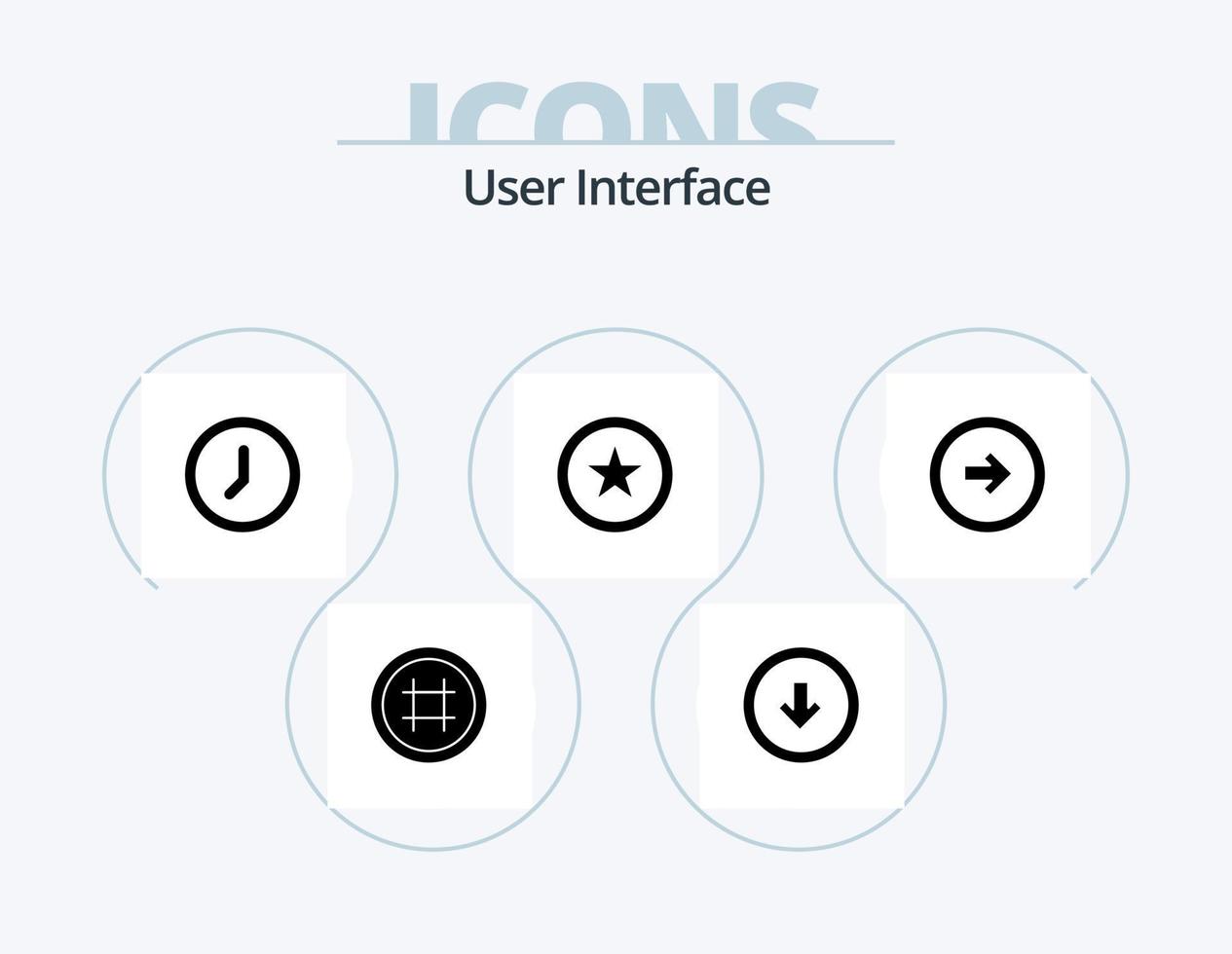 paquete de iconos de glifo de interfaz de usuario 5 diseño de iconos. botón. usuario. abajo. interfaz. usuario vector