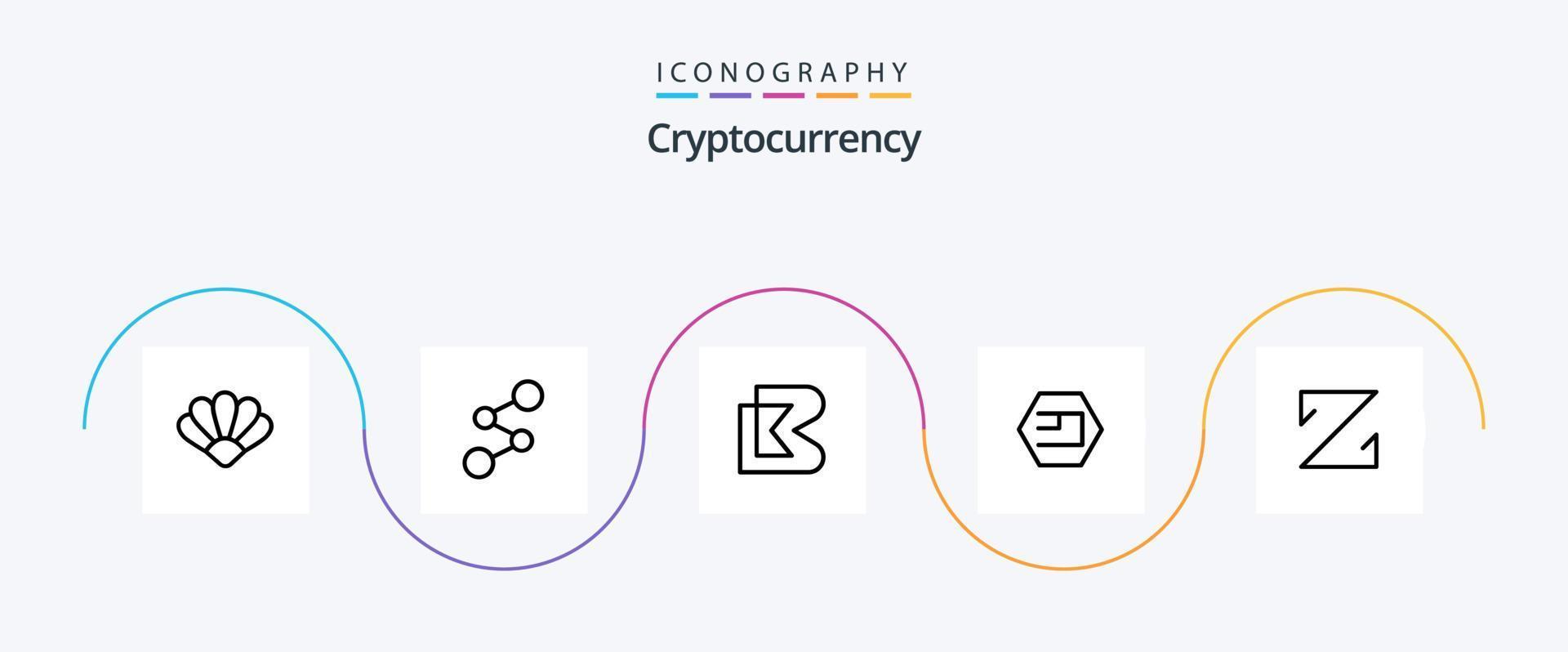 Cryptocurrency Line 5 Icon Pack Including coin . crypto . crypto currency. coin vector