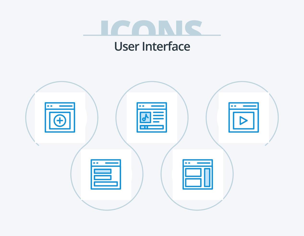 User Interface Blue Icon Pack 5 Icon Design. interface. communication. sidebar. upload vector