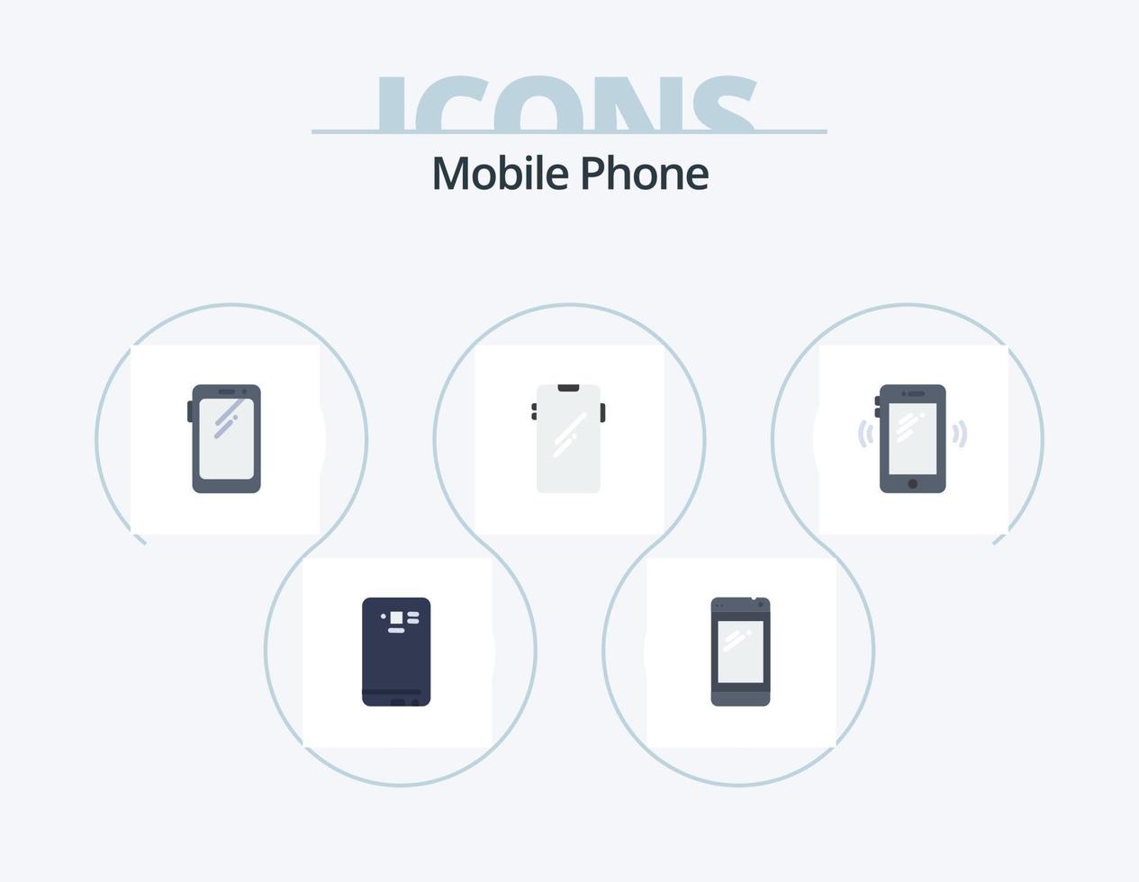 paquete de iconos planos de teléfono móvil 5 diseño de iconos. móvil. teléfono. Huawei Samsung. móvil vector