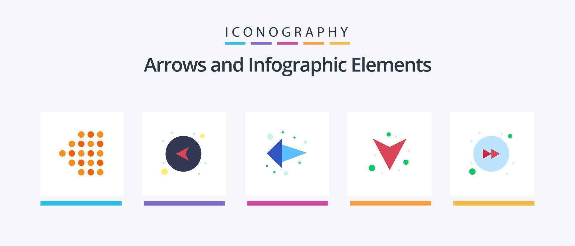 Arrow Flat 5 Icon Pack Including . forward. direction. arrow. down. Creative Icons Design vector
